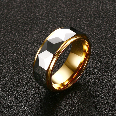Anillo de Tungsteno y Oro para Hombre - Diseño Moderno