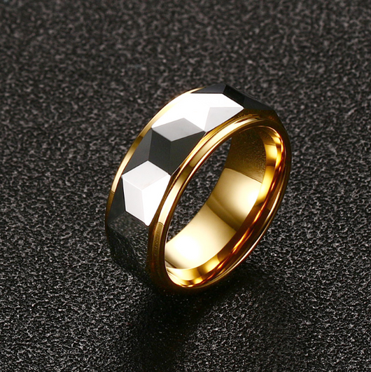 Anillo de Tungsteno y Oro para Hombre - Diseño Moderno
