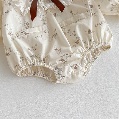 Vestido Romper para Bebé Niña con Mangas Volantes y Encaje - Image 17