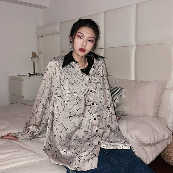 Camisa de Manga Larga con Solapas Paneladas