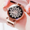 Reloj de cuarzo con esfera de cielo estrellado para mujer