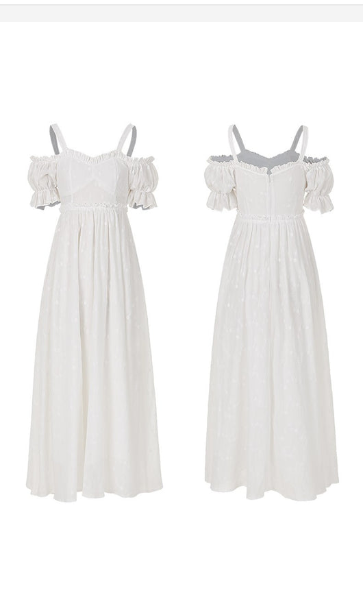 Vestido Falda Blanca con Bordado Floral Campánula - Image 6