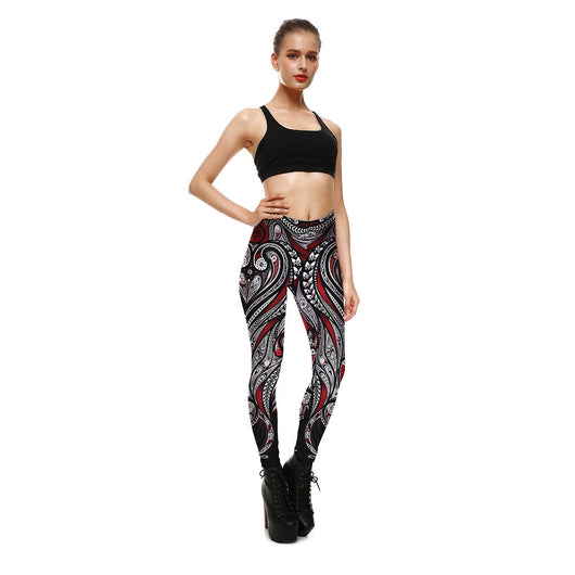 Leggings Deportivos Mandala Rosa y Negro - Tejido Resistente para Yoga - Image 4