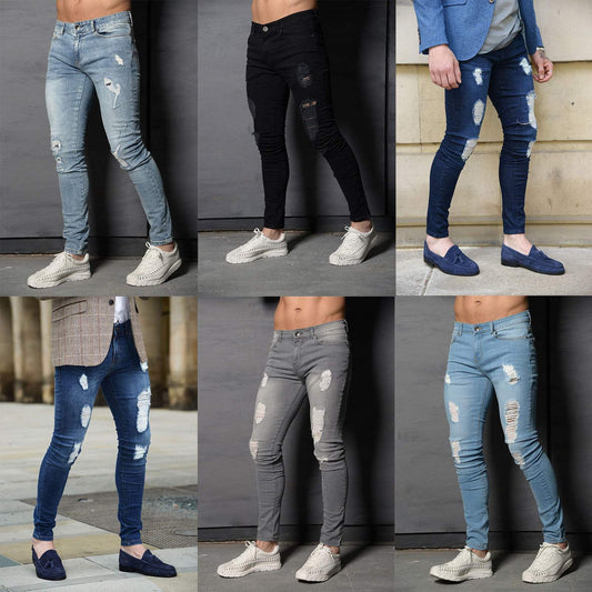 Pantalones Jeans Talla Grande para Hombre en Azul Gris