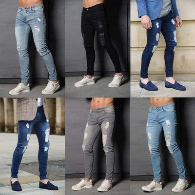 Pantalones Jeans Talla Grande para Hombre en Azul Gris