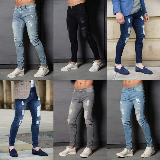 Pantalones Jeans Talla Grande para Hombre en Azul Gris