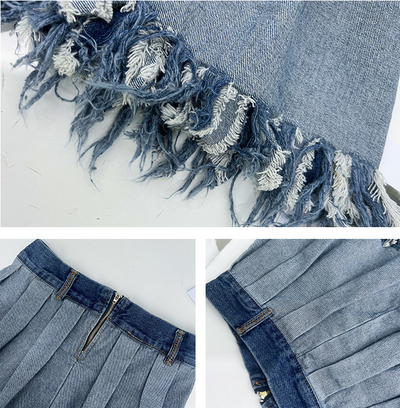 Falda Plisada Combinada de Diseño Personalizado para Mujer - Image 7