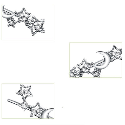 Aretes de Plata con Estrella y Luna - Circonitas Incrustadas Diseño Minimalista - Image 10