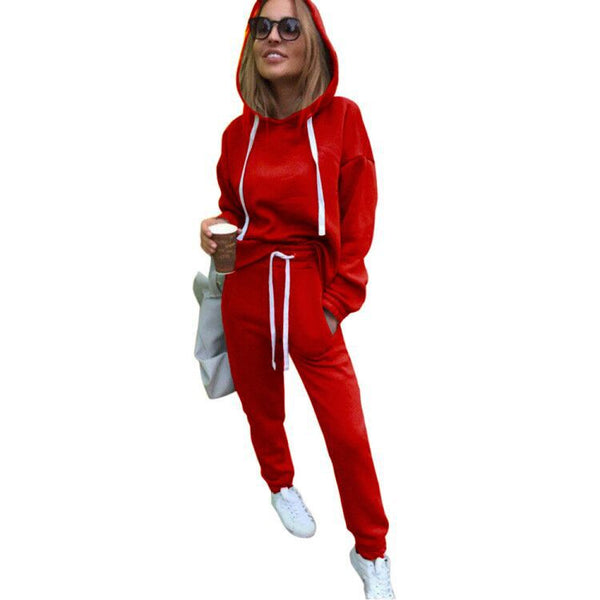 Conjunto Deportivo Mujer Sudadera Irregular con Capucha Dos Piezas - Image 5
