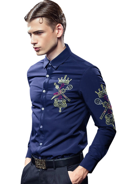 Camisa Gruesa de Manga Larga con Bordado para Hombre - Image 4