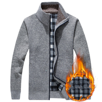 Cardigan de Cuello Alto con Forro Polar - Suéter Cálido para Hombre - Image 6