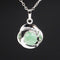 Natural Crystal Pequeño Flower Pendant Necklace Verde aventurine