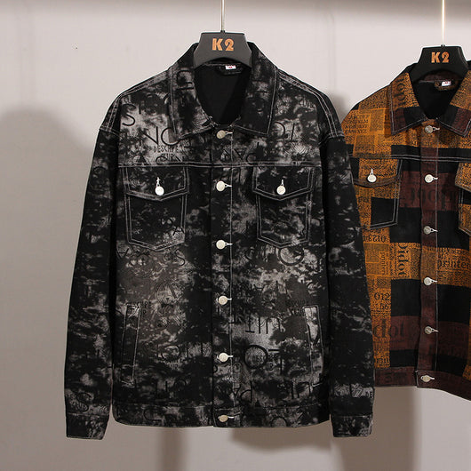 Chaqueta Denim Oversized Estampada para Hombre Talla Grande - Image 12