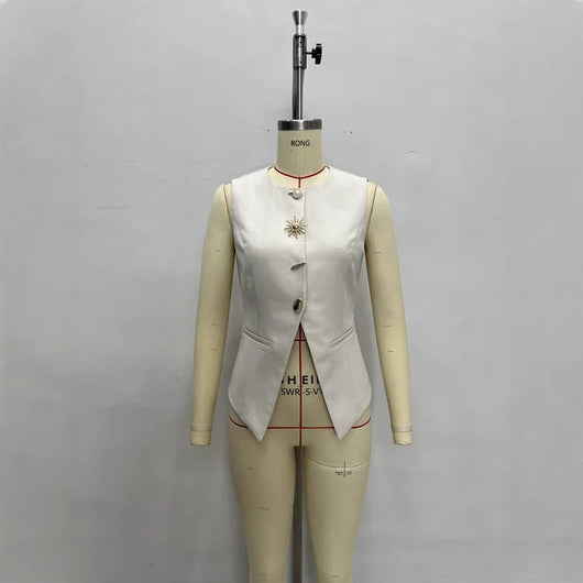 Chaleco sin Mangas Elegante con Botones Decorativos - Diseño Europeo - Image 4