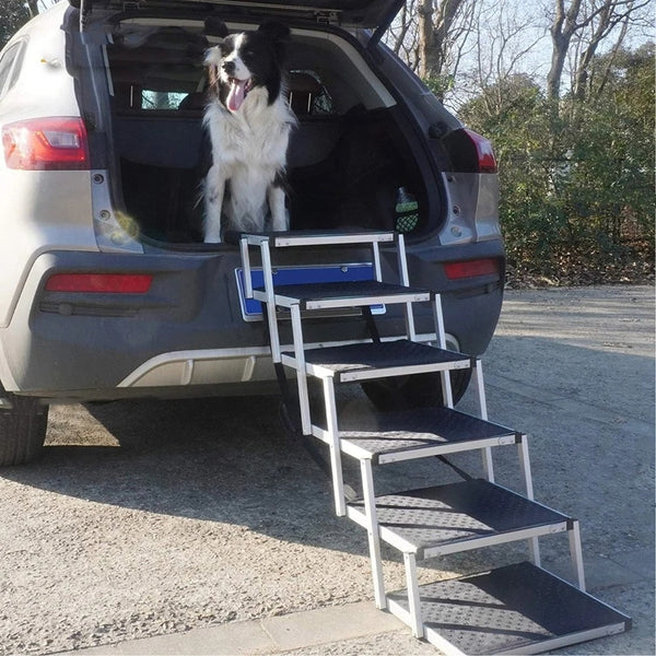 Escalera Portátil Plegable de Aluminio para Perros - 6 Peldaños