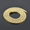 Alloy Diamond 2 Row Hip Hop Necklace Dorado 20inch