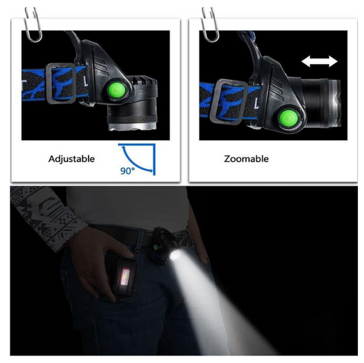 Linterna Frontal LED Inteligente con Sensor y Carga USB para Pesca y Actividades Nocturnas - Image 7