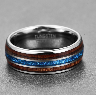 Anillo de Bodas Hawaiano Koa Wood Pulido 8MM para Hombre - Image 2