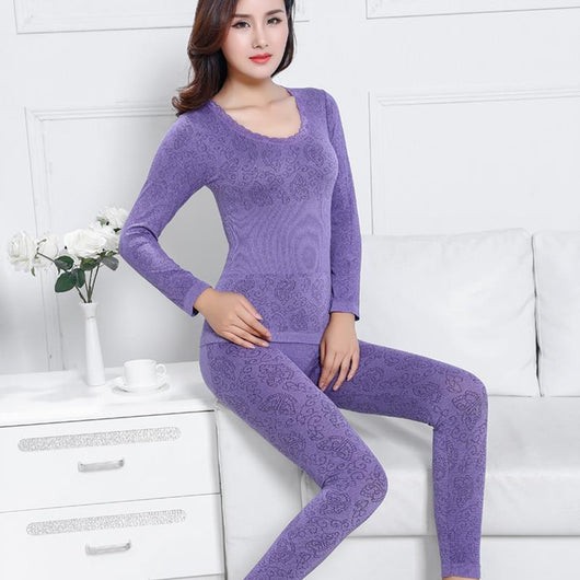Conjunto de Ropa Térmica Interior de Algodón para Mujer