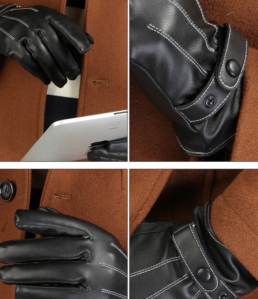 Guantes de Cuero PU Térmicos Premium para Deportes de Invierno con Pantalla Táctil - Image 4