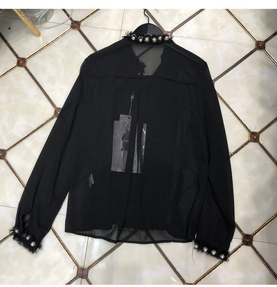 Blusa Retro de Gasa Versátil con Diseño Discreto - Image 3
