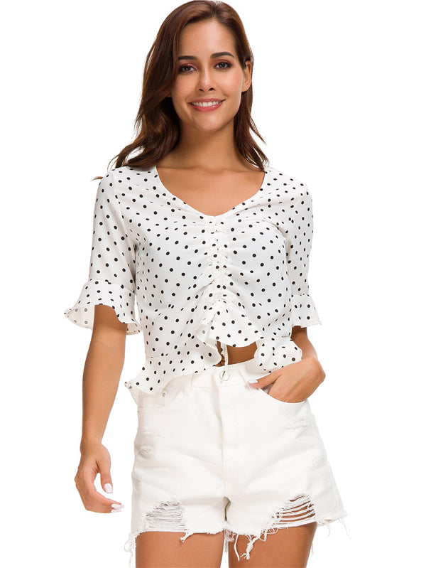 Camisa de Lunares con Cordón Ajustable - Image 8