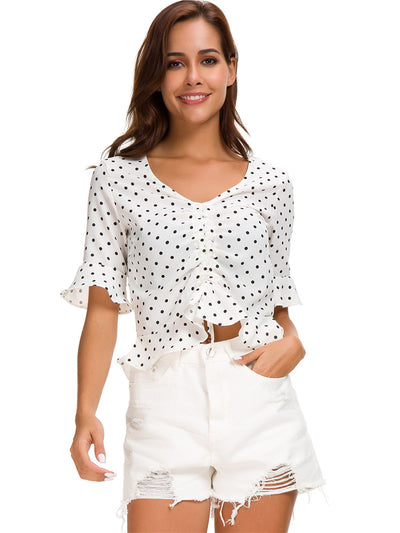Camisa de Lunares con Cordón Ajustable - Image 8