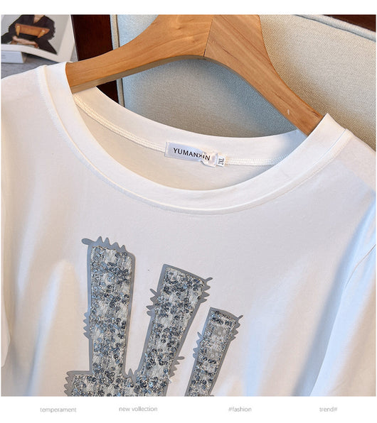 Blusa Básica Escote Redondo Talla Grande con Efecto Reductor de Manga Corta - Image 15