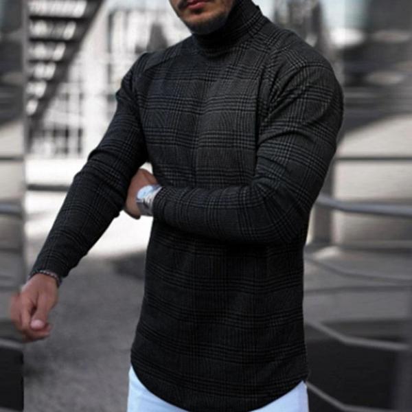 Camiseta Térmica Cuello Alto a Rayas para Hombre