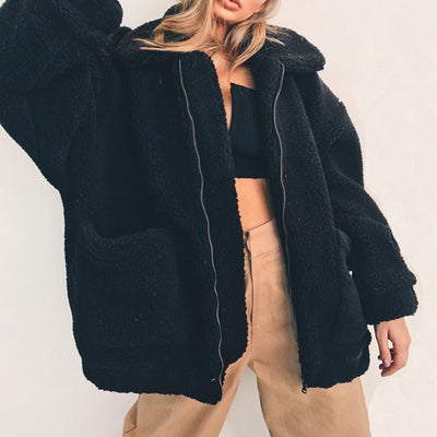Abrigo Casual Mujer Otoño Invierno Lana Peluda Suelto Europeo - Image 5
