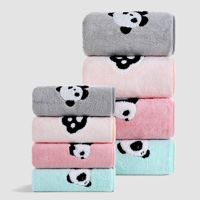 Fundas de Panda Bordado en Terciopelo Coral - Suave y Absorbentes - Image 2
