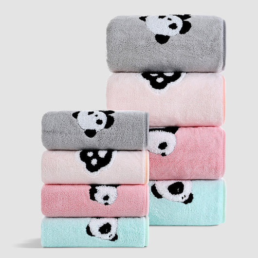 Fundas de Panda Bordado en Terciopelo Coral - Suave y Absorbentes - Image 2