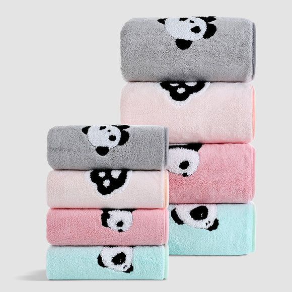 Fundas de Panda Bordado en Terciopelo Coral - Suave y Absorbentes