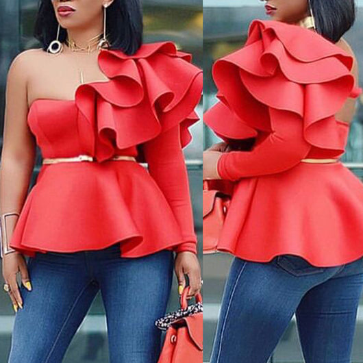 Blusa Fruncida con Manga Larga y Detalle Envolvente - Image 2