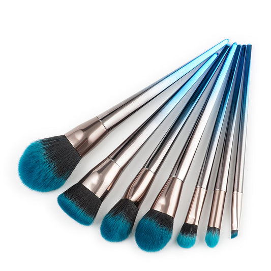 Set de 7 Brochas de Maquillaje Degradado Azul Negro
