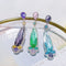Aretes Largos de Gota Floral con Circonita Microincrustada