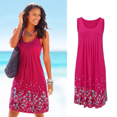 Vestido Floral Suelto sin Mangas para Verano - Casual y Cómodo - Image 9