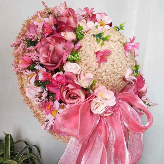Sombrero de Paja Púrpura con Flor para Mujer - Estilo Raffia - Image 37