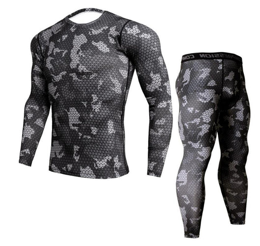 Conjunto Deportivo Ajustado de Manga Larga Secado Rápido para Hombre - Image 6