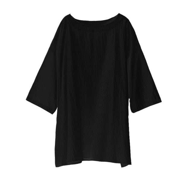 Blusa de Algodón y Lino con Mangas Tres Cuartos - Image 11