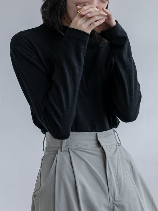 Blusa Ajustada de Cuello Alto en Punto - Image 27