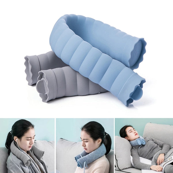 Bolsa Térmica de Silicona en Forma de U con Cobertor Tejido - Calentador de Cuello y Manos