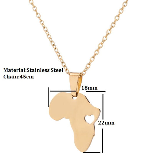 Collar Mapa de África en Acero Inoxidable - Image 3