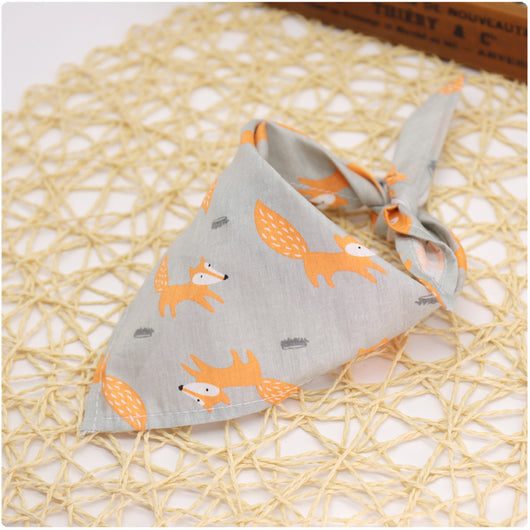Pañuelo Triangular de Algodón con Encaje y Estampado Infantil - Image 40
