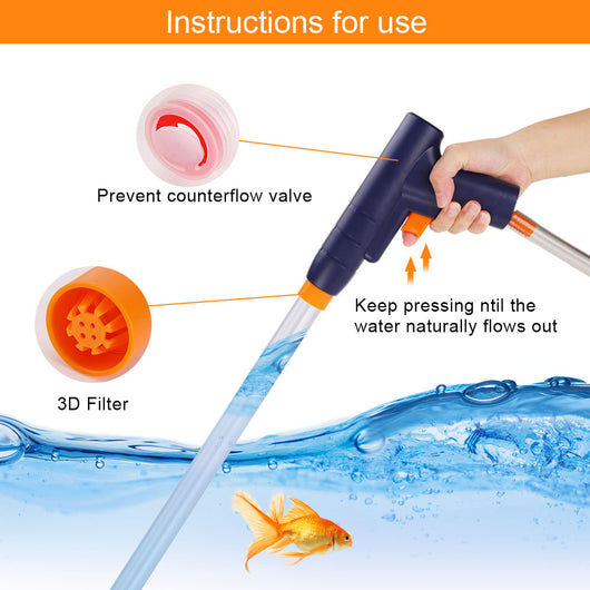 Cambiador de Agua para Acuarios con Bomba de Limpieza de Sustrato - Image 5
