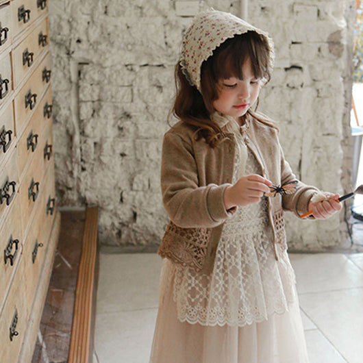Suéter de Encaje Calado para Niña con Mangas Largas - Estilo Coreano - Image 3