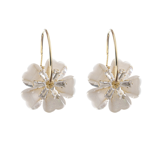 Aretes Flor de Cristal en Plata 925 con Aguja - Image 2