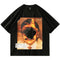 Camiseta Suelta Estilo Boyfriend Unisex con Estampado de Personajes Urbanos
