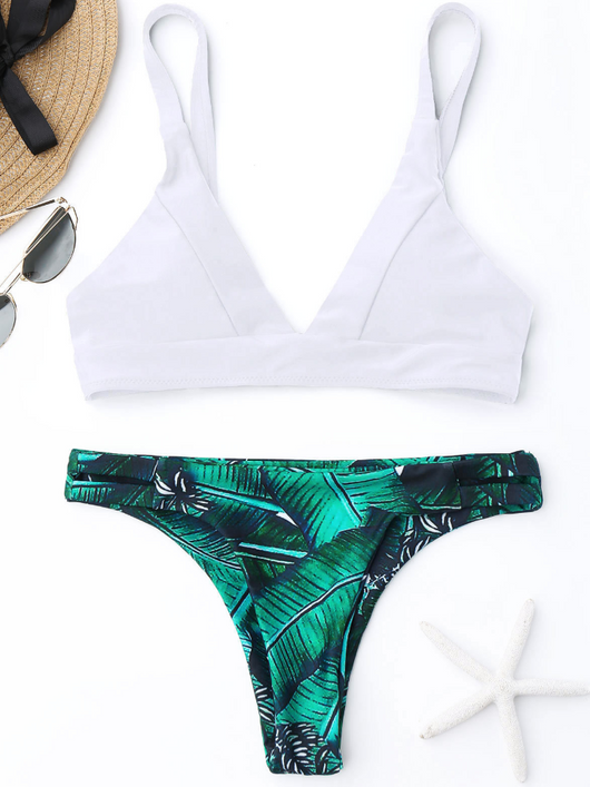Bikini Reversible con Estampado de Hojas Doble Cara - Image 15