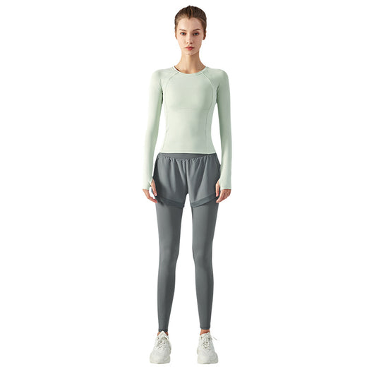 Leggins de Cintura Alta con Efecto Dos Piezas y Malla Antiexposición - Image 7